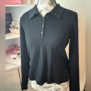 Worthington Black Fitted Button Down Shirt